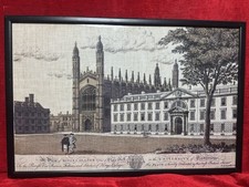 View Of Kings College University of Cambridge P S Lamborne Hessian Screen Print