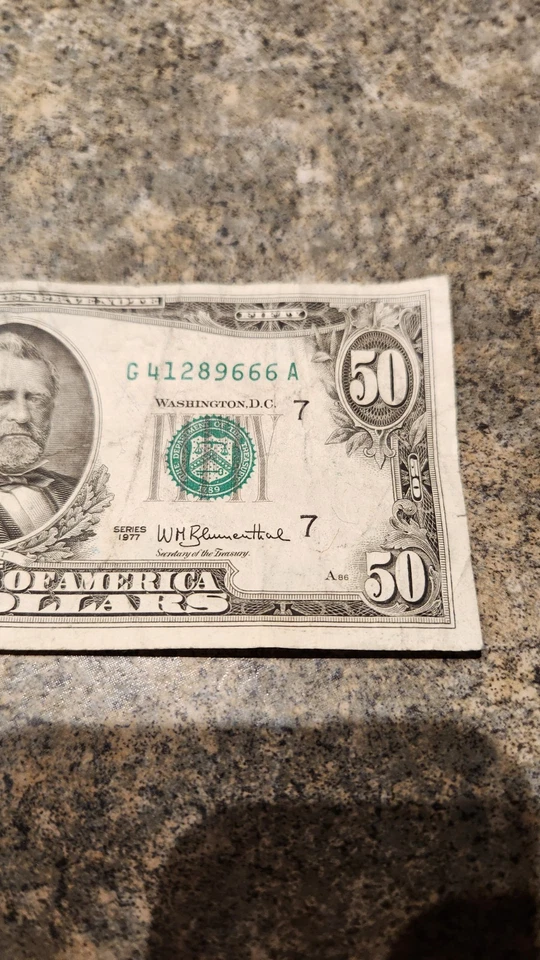 1977 $50 Dollar Bill 666 Numbers - Image 3 of 4