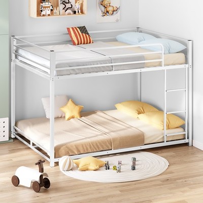 Full-over-Full Metal Bunk Bed for Kids & Teens Low Profile 54'' H Saves 50% Space