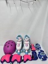 SFR Storm Adjustable Childrens Roller Skates Pink Blue White UK 12J - 2
