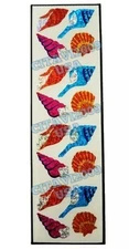 HAMBLY STUDIOS STICKERS SHEET PRISMATIC COLORFUL SEASHELLS BEACH VINTAGE RARE