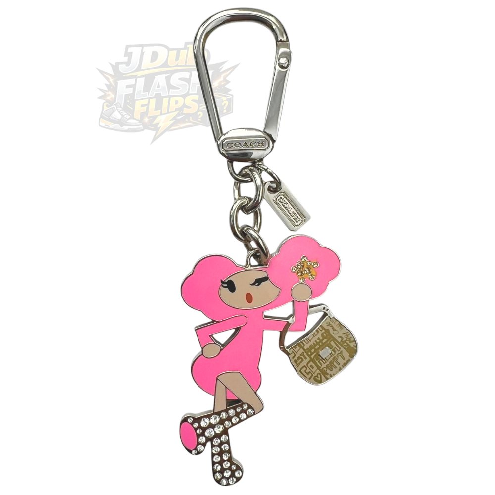 NWOT Coach Poppy Chan Pinky Pink Key Chain Fob Charm 92761 - Rare