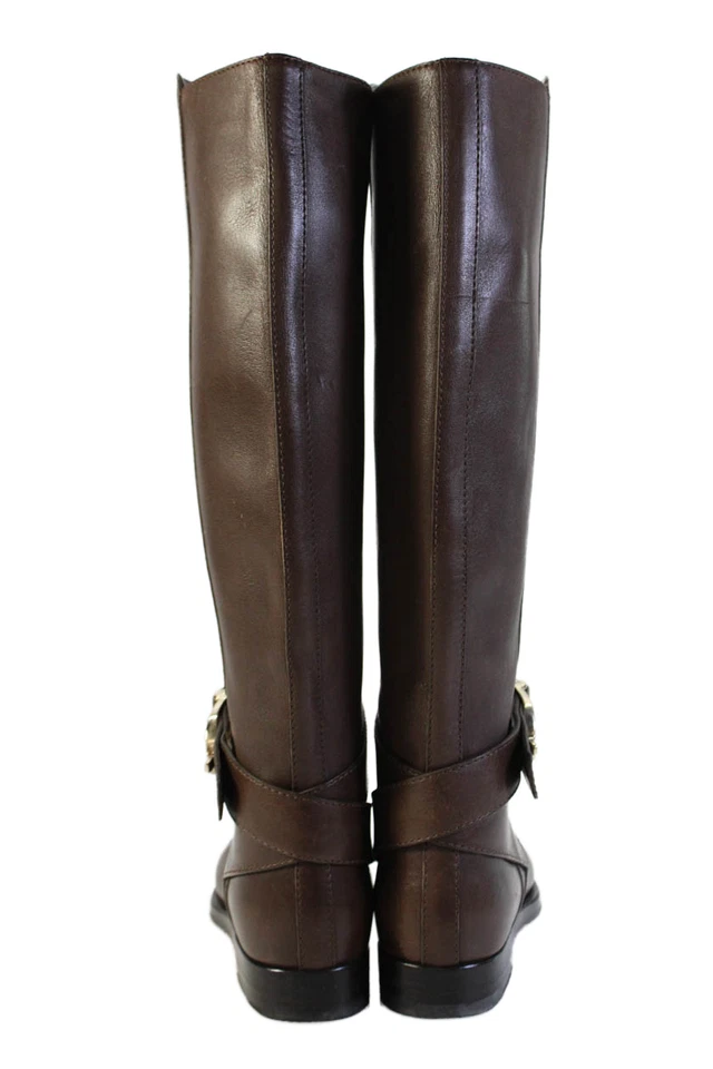 Gucci Mujer Cuero Hasta la Rodilla Tono Dorado Botas con Cinturón Marrón Talla 36.5 6.5 Foto 3 de 4