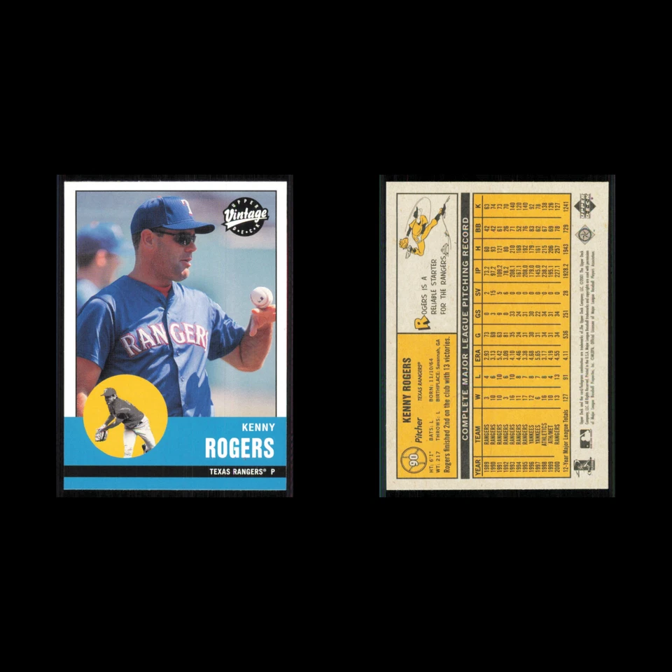 Kenny Rogers #90 2001 Upper Deck Vintage Texas Rangers Baseball Card MLB NM - Image 3 of 3
