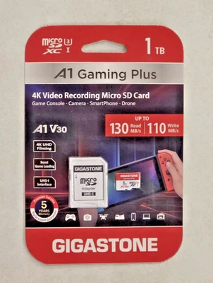 NEW ✅Gigastone 1TB GAMING PLUS Micro SD card✅GRADES A1, U3, V30, UHS-1, Class 10