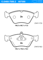 ATE BremsbeläGe Vorne (13.0460-7080.2) FüR Opel Calibra A Saab 900 II Vectra