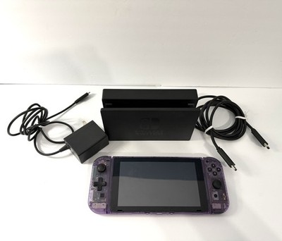 Nintendo Switch w/ Custom Atomic Purple JoyCons Works only in Docked Mode. READ 