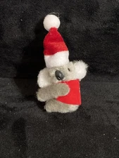 2025 Outback Steakhouse Mini Koala Bear Plush Clip-On Promo Toy Santa Hat Straw