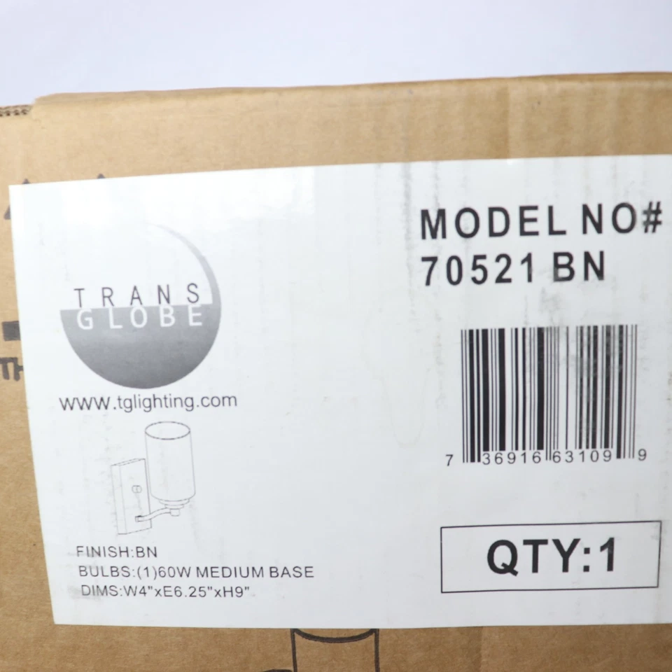 Trans Globe Transitional One Light Wall Sconce Pewter, Nickel, Silver TG70521 BN - Image 2 of 4