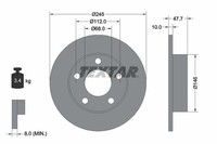 2X Bremsscheibe Pro Textar 92088503 FüR B5 Passat A4 Vw Audi 3B5 8D2 Variant 3B6