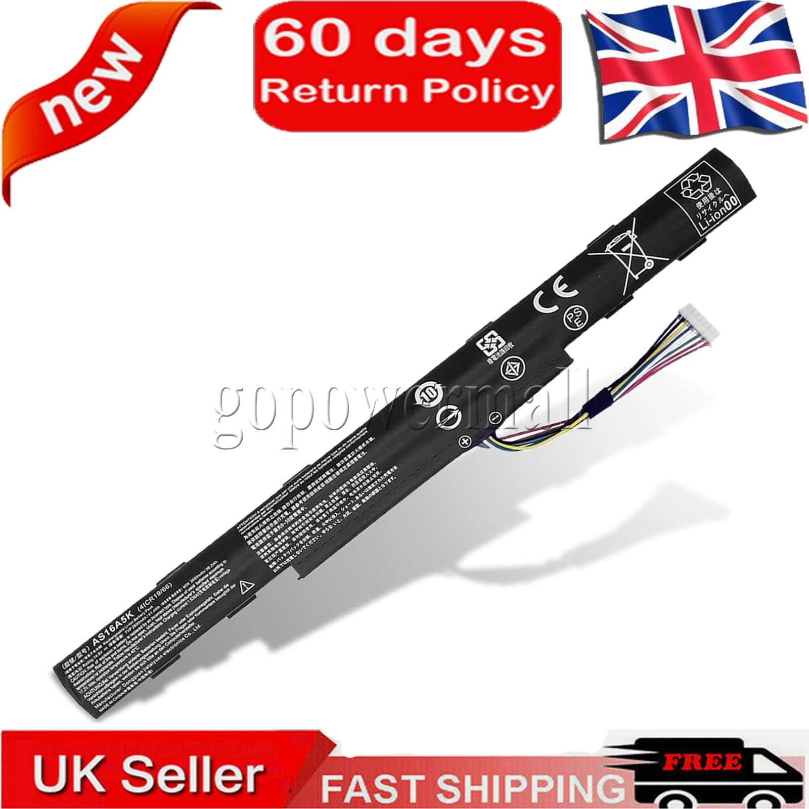Battery for Acer AS16A5K AS16A7K AS16A8K Acer E5-475G 523G 553G 573G 575G 774G