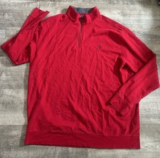 Polo Ralph Lauren 1/4 Zip Pullover Shirt Men's 2XLT Red Long Sleeve Sweatshirt