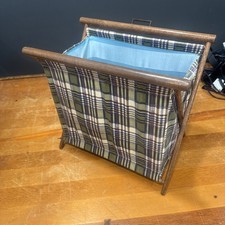 Vintage Folding Stand Up Knitting Craft Sewing Yarn Basket Holder Organizer Cpix