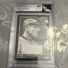The Sporting News Conlon Casey Stengel #37 Braves HOF 1966 Auto BGS
