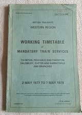 1977-78-Western Region-Working Timetable-BR3145/3- Section PC- Taunton-Penzance