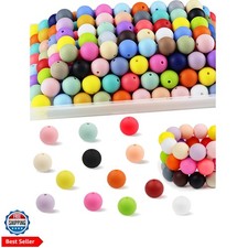 150PCS 30 Colors 15mm Round Silicone Beads 5 Each Color, Odorless, Seamless...