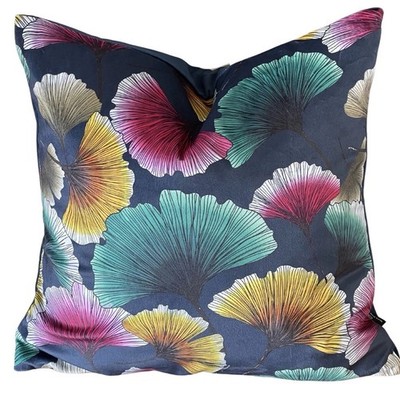 Gingko Kissenbezug bunt bedruckt Samtstoff bunt 16-22 Zoll