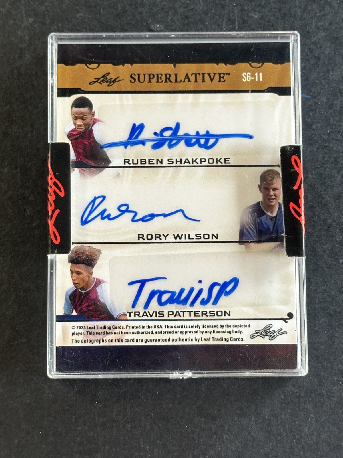 2023 Leaf Superlative Soccer 1/1 Signature 6 AUTO Ramsey Broggio Sewell Wilson + view 2
