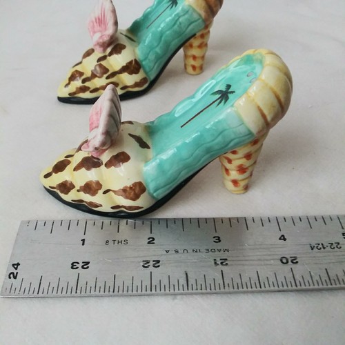Tropical Shell Pumps Shoes Ceramic Salt Pepper Shakers Vandor Carmen Pelzman's - Picture 11 of 18