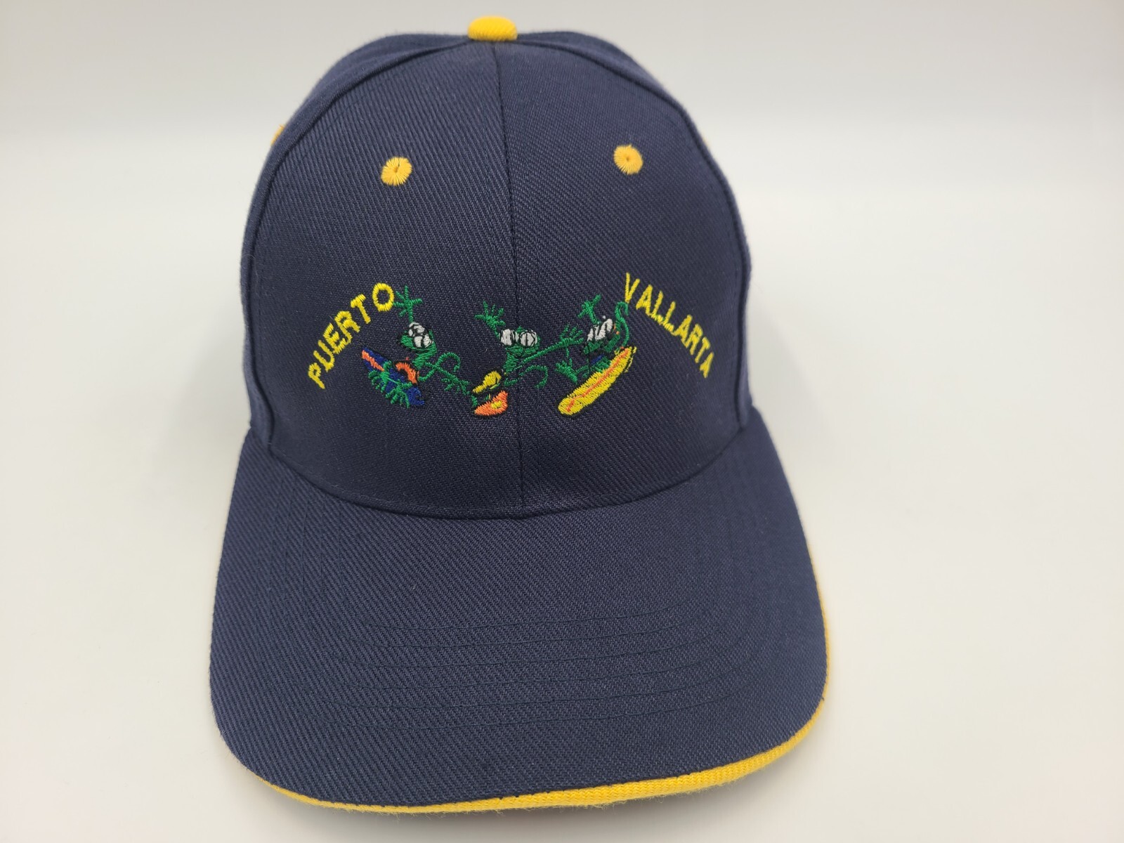 Puerto Vallarta Gecko Surf Adjustable Hat Cap Mexico Travel Beach Men Women Blue