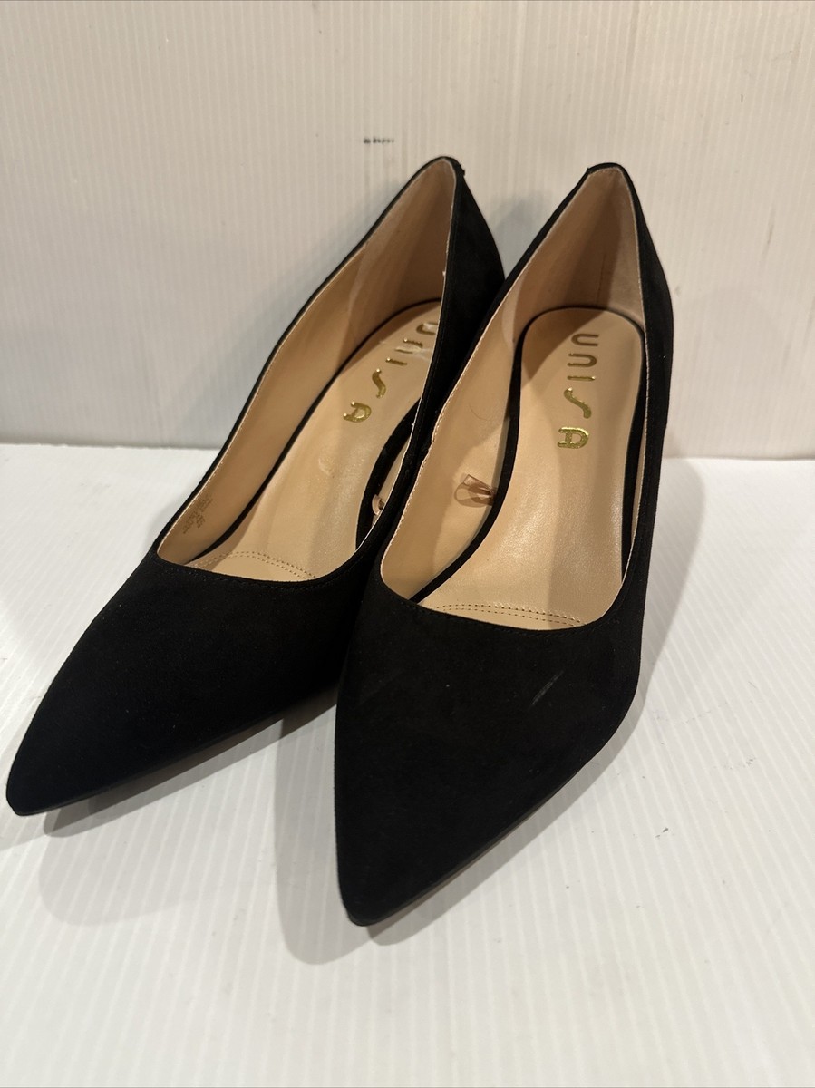NEW Unisa Women's Uniletra Shoes Pumps Black Suede Block Heel