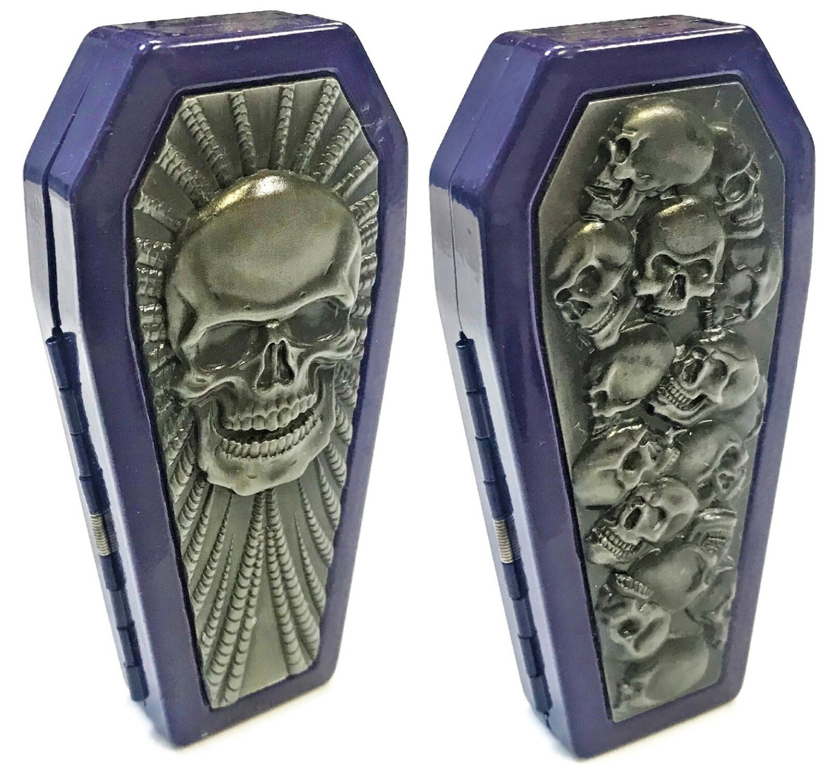 Eclipse Assorted Purple Coffin Shaped Crushproof Metal Cigarette Case,  100s, #-P