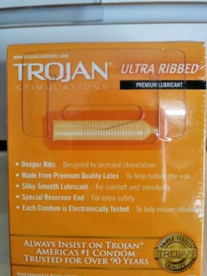 Trojan Ultra Ribbed Condoms Premium Armor Lubricated Latex Choice Retail  Box | eBay