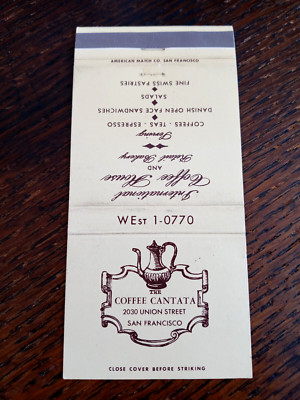 Vintage Matchbook: Coffee Cantata, San Francisco, CA