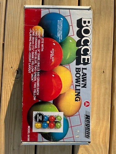 Vintage 80s BOCCE BALL SET w/original box &amp; Directions | eBay
