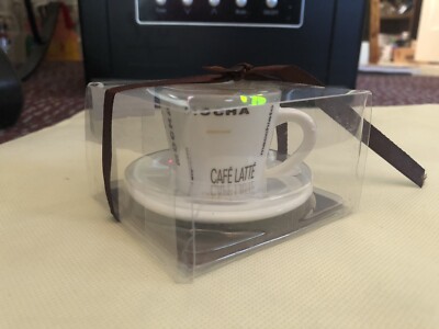 Cafe Latte Mocha Espresso Cup/Saucer w/ Candle 2'' x 3''  in Gift Box