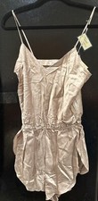 NWT Vintage Maxi Of California Women's Light Tan/Bronzy Silk Teddy Size M