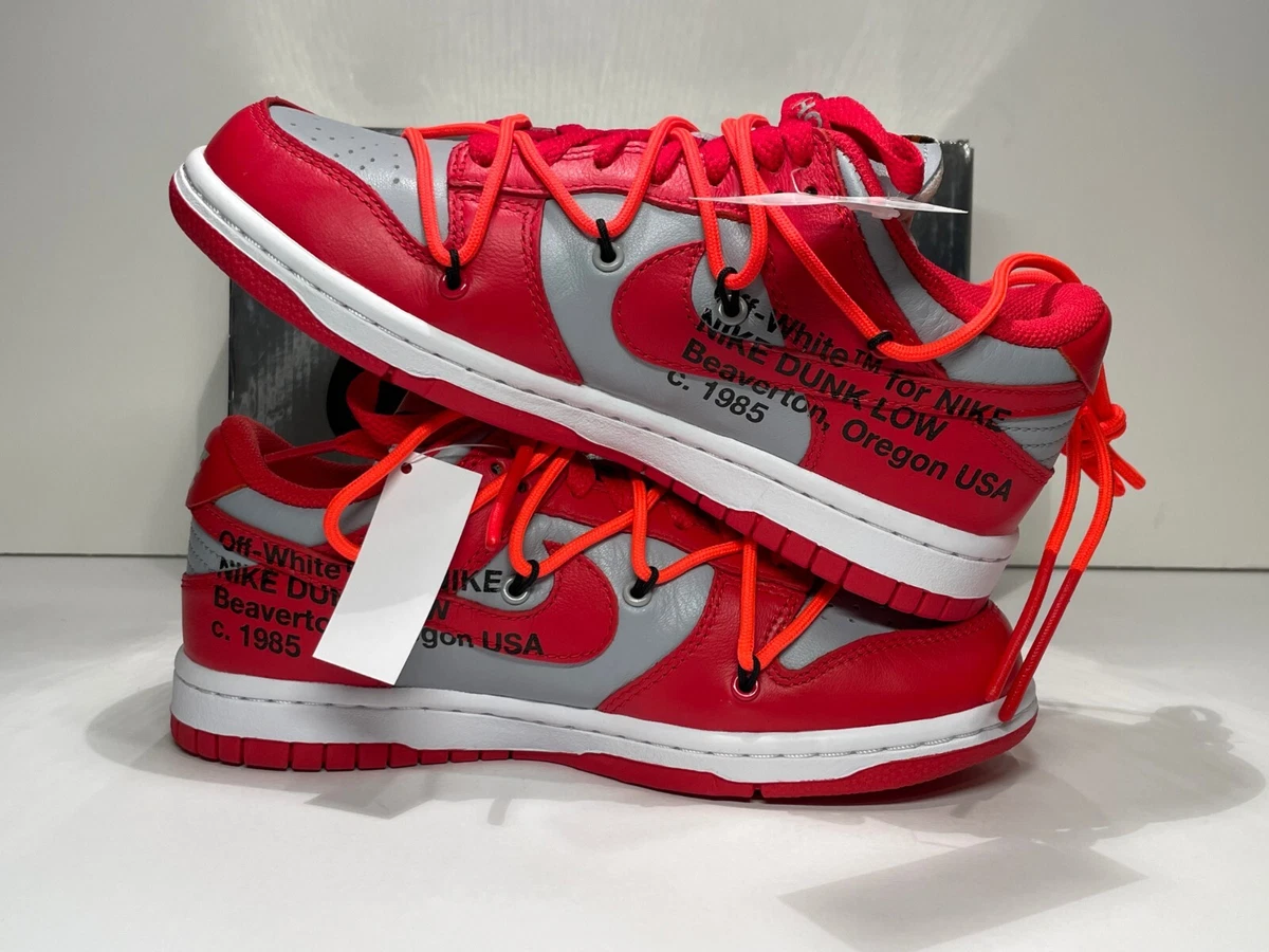 気質アップ Nike Dunk Red University LowOff-White スニーカー
