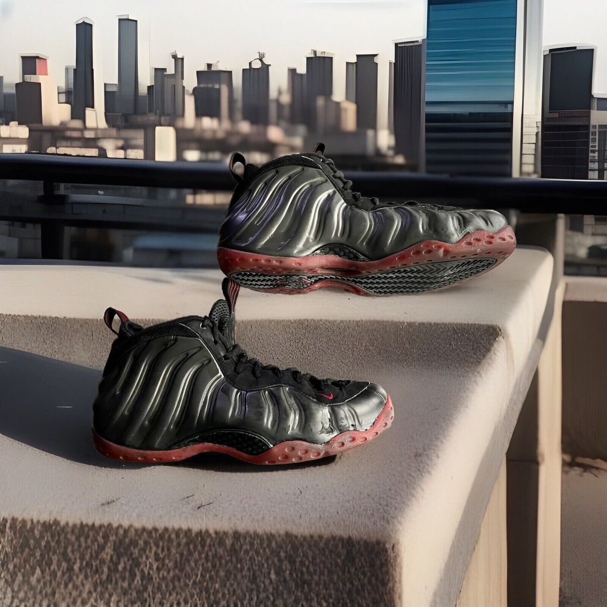 NIKE AIR FOAMPOSITE ONE PENNY “COUGH DROP” BRED BLACK/RED MENS