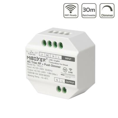 MiBoxer LED Funkdimmer 300W Triac RF+Push Dimmer TRI-C1 für LED-Beleuchtung