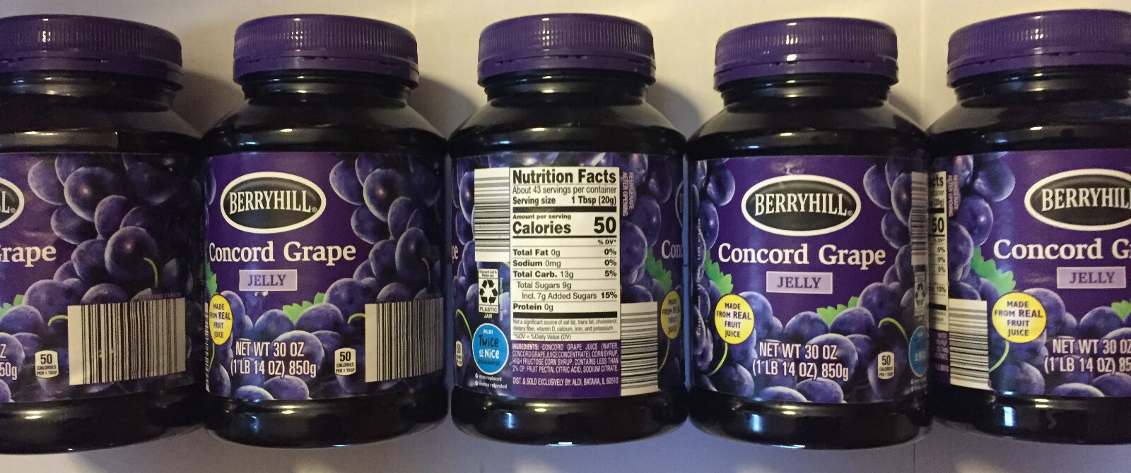 BerryHill Concord Grpe Jelly 5 Bottles 30OZ MADE WITH REAL FRUIT JUICE eBay