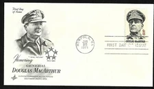 #1424 6c  Gen. Douglas MacArthur - WWII Pacific Commander - ArtCraft FDC