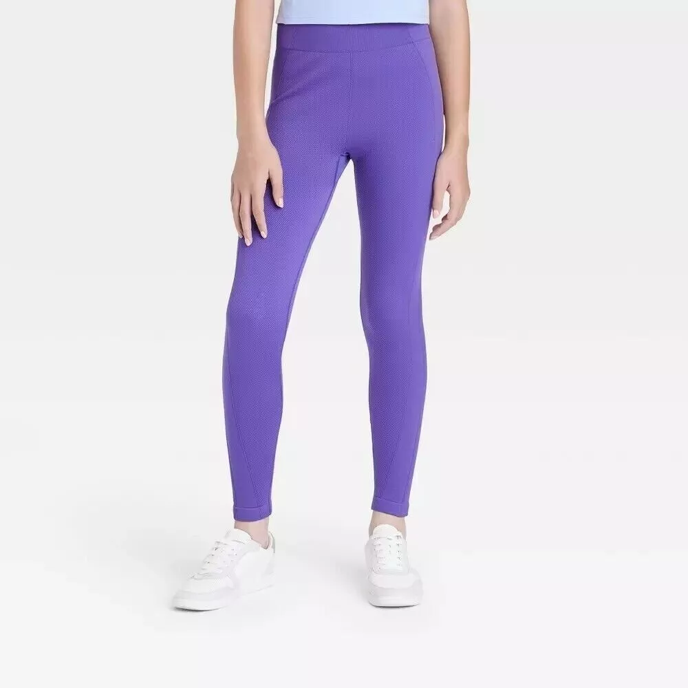 RRO) Girls' Cozy Seamless Ribbed Leggings - All in Motion Purple XL 14/16