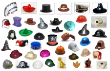 LEGO HAT SHOP ~ Minifigure Headwear Headgear Cap Hood Sombrero Beanie + NEW