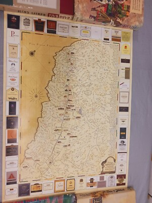 #ad Vintage Napa Valley Expedition Map Winery Trail Map $17.00