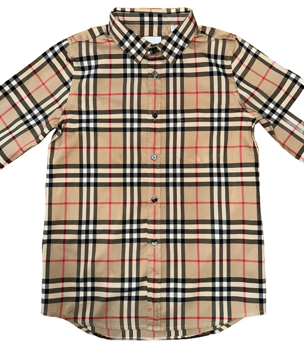 BURBERRYチェック柄　キッズ長袖シャツ 152cm 新品 Authentic Burberry Children Boys Nova Check Plaid Button