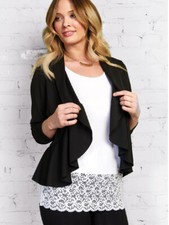 Bnwt Ruby Ribbon 1555 Large Suedette Crop Jacket Black Below Retail