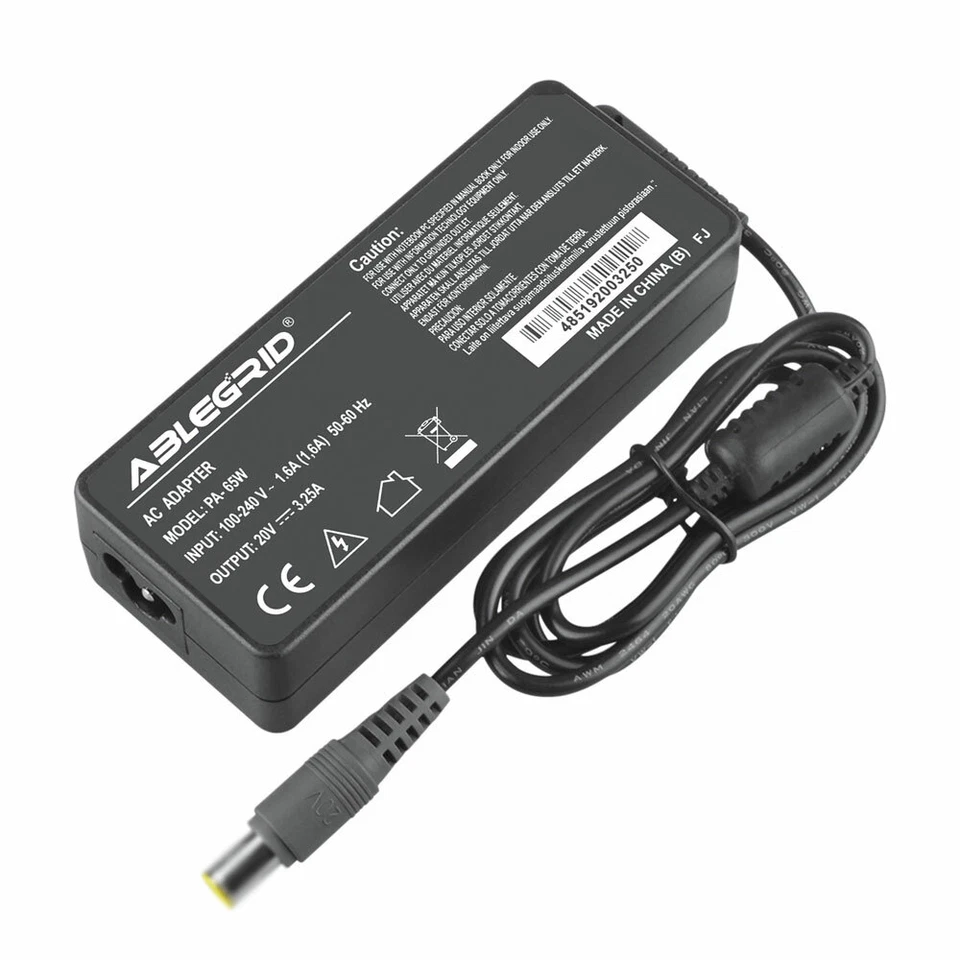 Adaptador de CA 65W 20V 3.25A para IBM Lenovo Thinkpad T61 Cargador Fuente de alimentación Red Foto 3 de 4