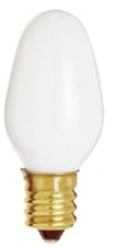 Satco S3792 120V 2/Card Candelabra Base 7-Watt 7C7 Night Light Bulb, White