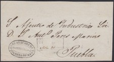 MÉXICO, 1855. Carta Front Tehuacán (YB PU206) - Puebla