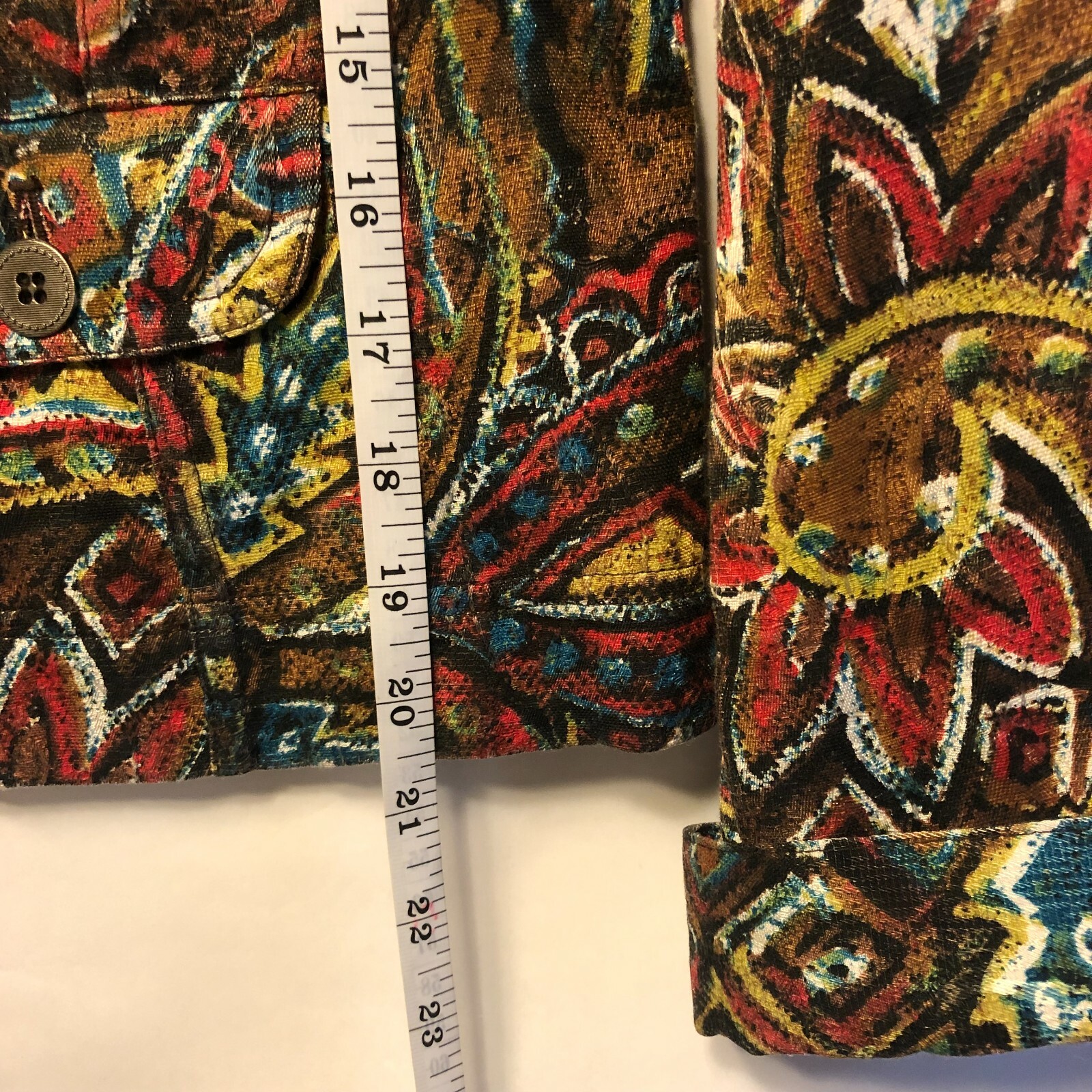 CHICO'S Multicolor JACKET Button-Up Geometric Psy… - image 10