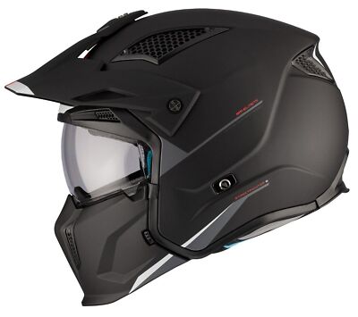MT STREETFIGHTER FULL FACE OFF ROAD MX MOTORCYCLE CRASH HELMET A1 MATT BLACK