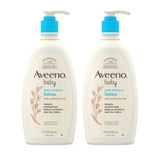 Aveeno Baby Daily Moisture Body Lotion 18 Fl Oz Pack of 2 Hypoallergenic