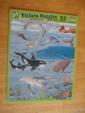 Sea Mammals--1999 Picture Puzzles Frame Tray Puzzle--25 Pieces