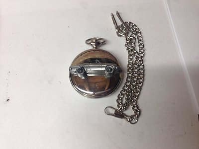 Alfa Romeo Kham Tail  ref3 pewter effect car emblem polished silver pocket watch
