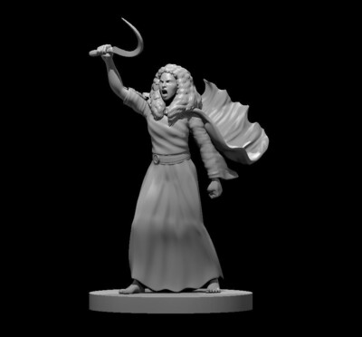 Human Female Druid V5 Adventurer NPC 28mm Scale DND D&D Tabletop Mini